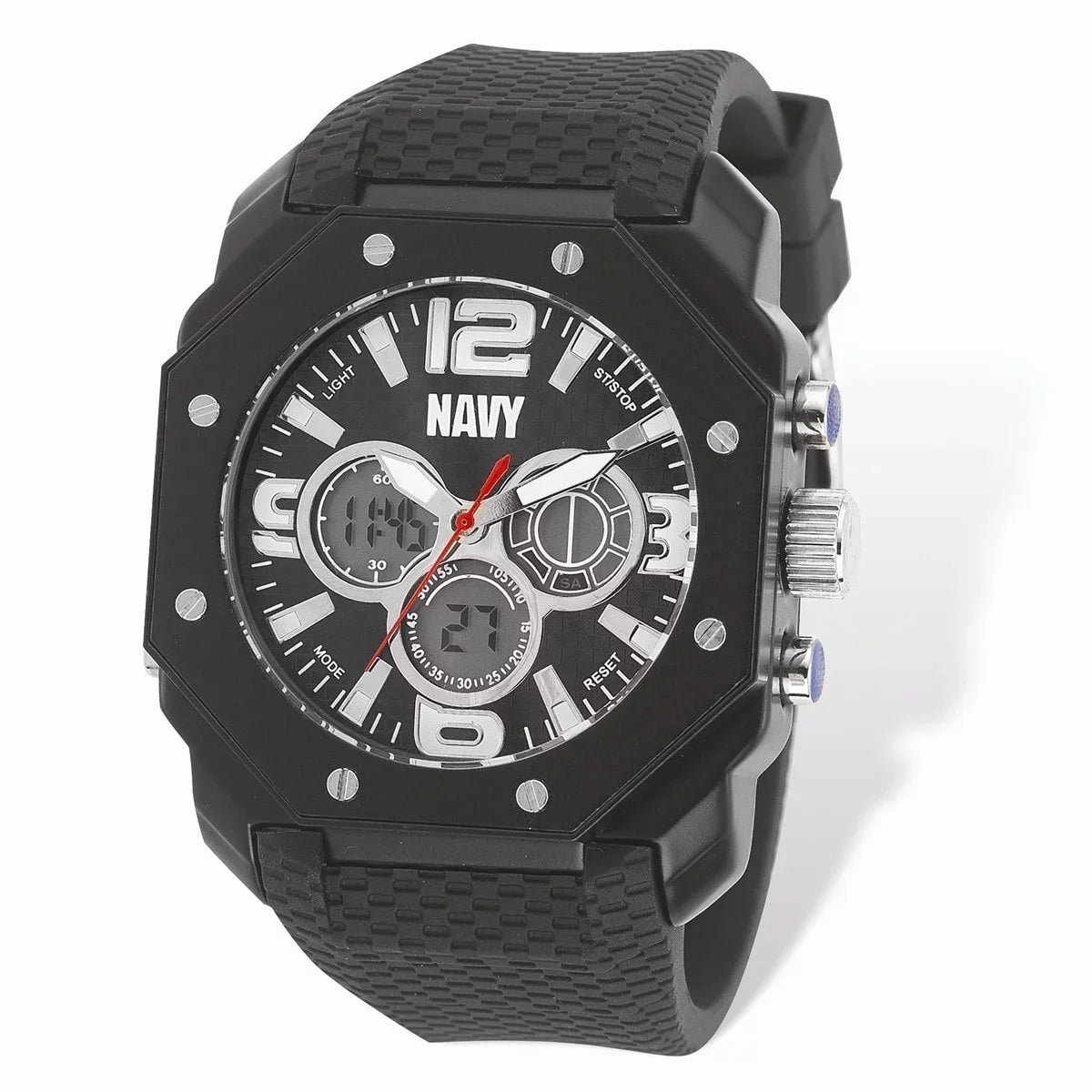 Blk Watch, & Dial Blk Rubber US Navy C28 Strap