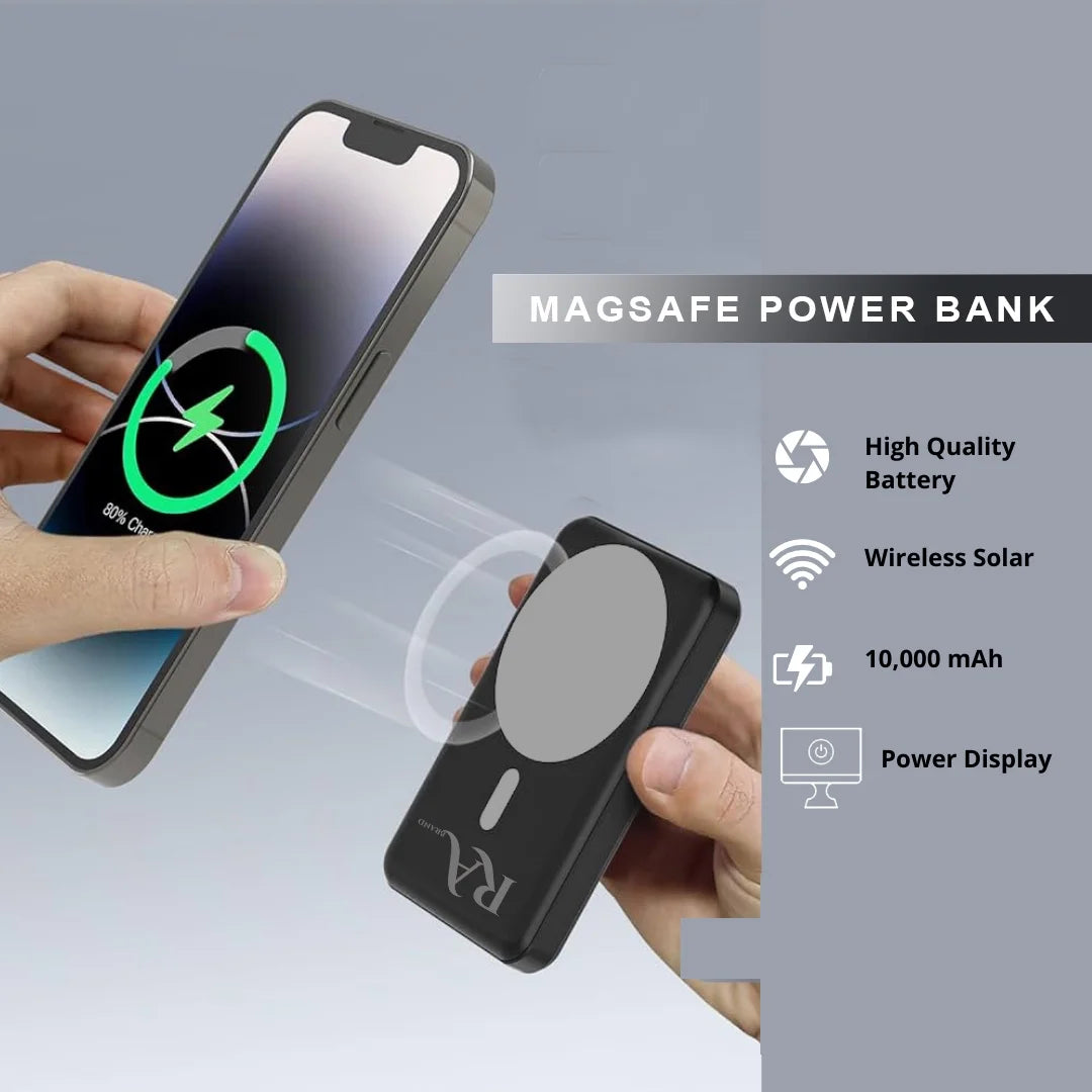 Charging Rabrand 5000 Phone Charger Solar Power Wireless Fast Magnetic Mah Magsafe Bank, Portable