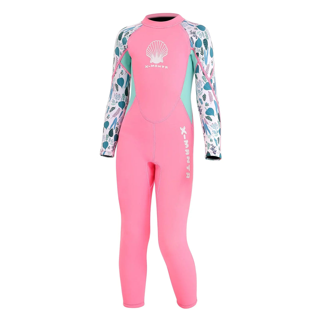 Surf Quick Sleeve Zipper Girls Wetsuit - with Swimsuit for Dry - Diving One Back Suit Piece X-MANTA Long
