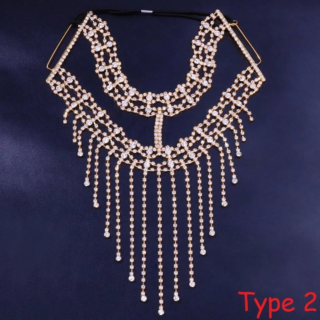 Mask Accessories Rhinestone Crystal Tussle Face Women Jewelry Halloween