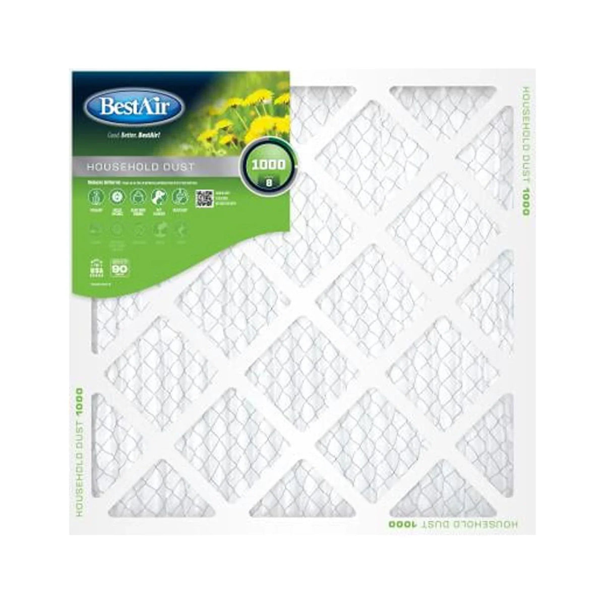 Quantity Days 8, B1-1010-8-12 Pleated 10x10 BestAir - In. x 12 Air 1 90 MERV Filter,
