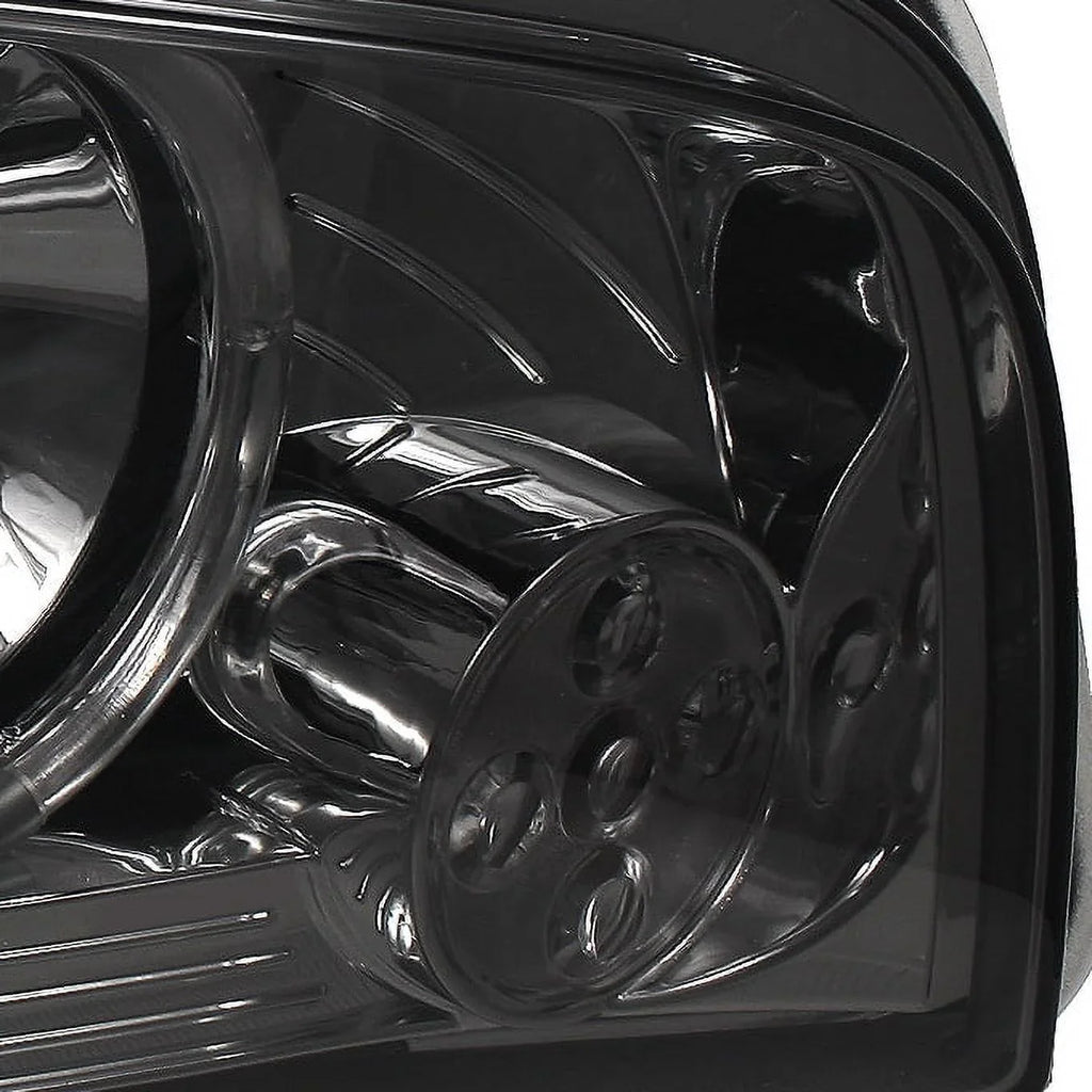 '- Dodge Dark Eye AKKON Red + Smoked Smoked 2009-2010 For Projector Headlights Angel Tail Halo Lights LED Lamp Charger