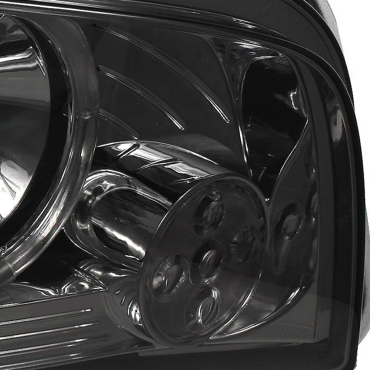 '- Dodge Dark Eye AKKON Red + Smoked Smoked 2009-2010 For Projector Headlights Angel Tail Halo Lights LED Lamp Charger