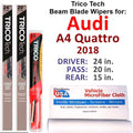 of A4 Blade Wipers 2018 w/Rear (Set 3) Beam Quattro Audi Wiper