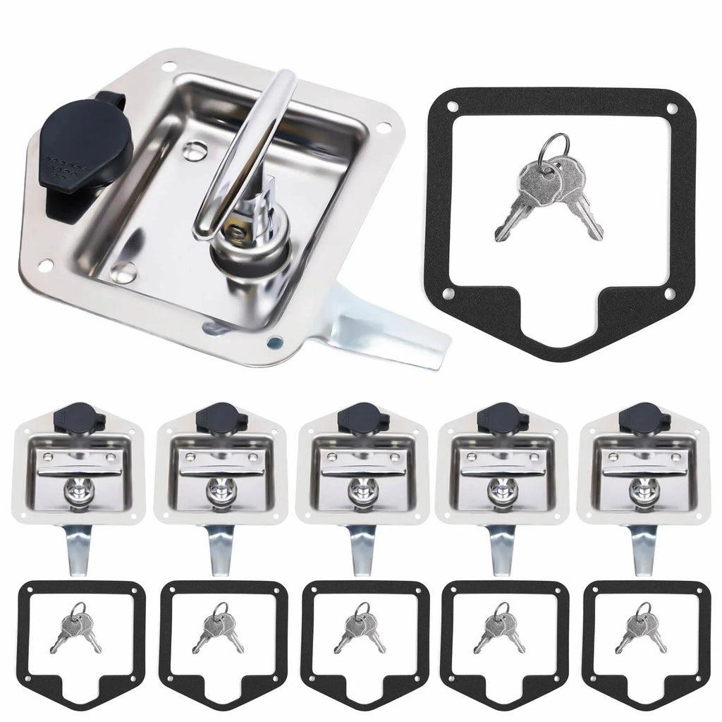 Tool Door Keys 6 of Folding w/ Lock 12 T-handle RV Set Latch Steel Box Stainless