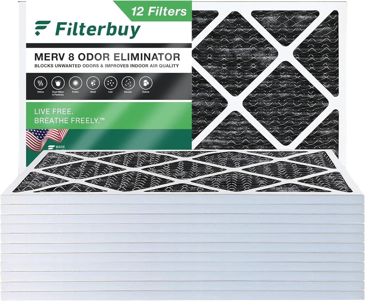 Pleated Activated 16x30x1 Furnace AC Filters Air Eliminator 8 Carbon HVAC Filterbuy MERV with (12-Pack) Odor
