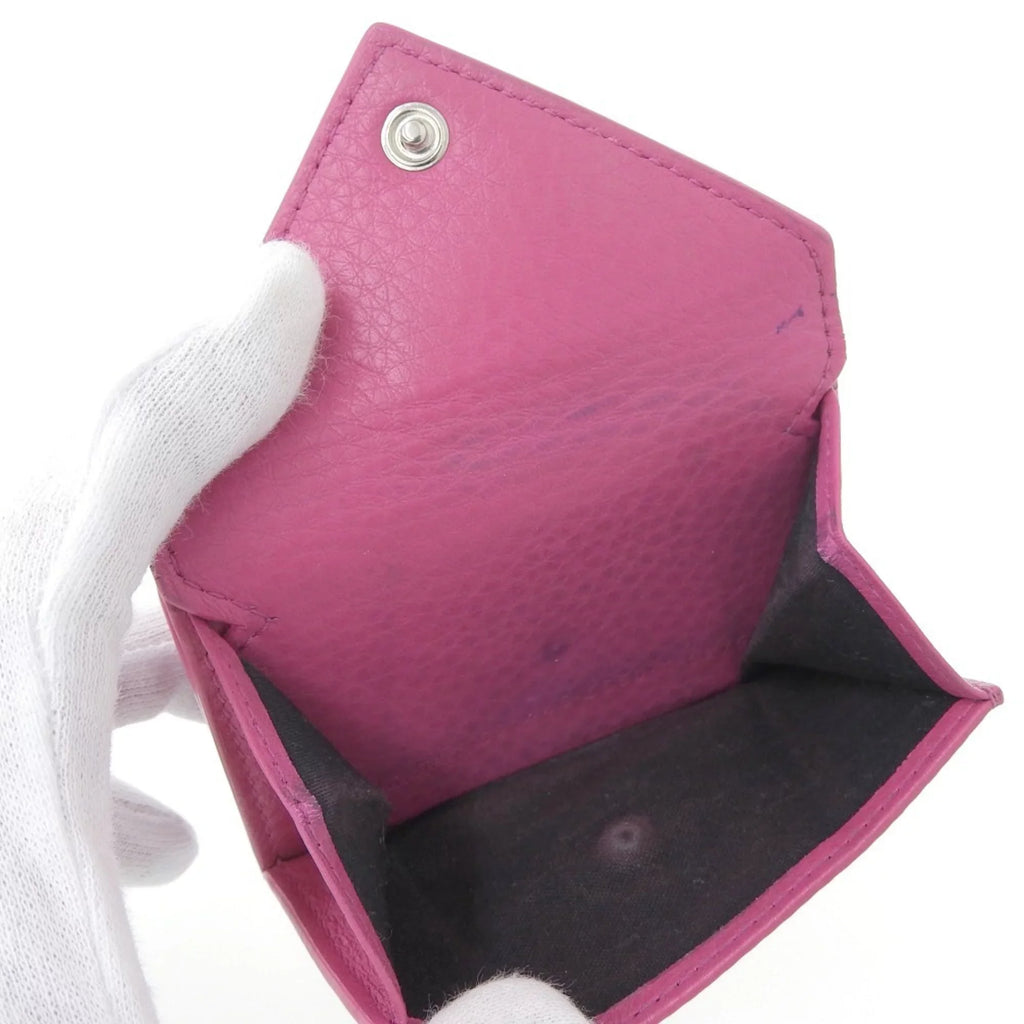 391446 Balenciaga Pre-Owned tri-fold BALENCIAGA pink with hook (Good) mini paper wallet leather