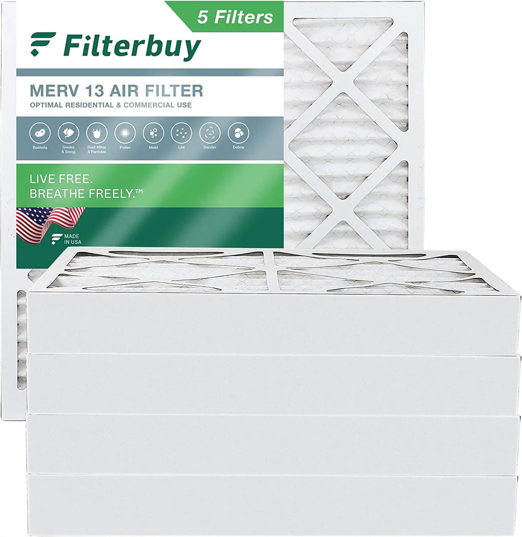 Furnace Filterbuy 20x20x4 Pleated Filters MERV 13 HVAC AC Air (5-Pack)