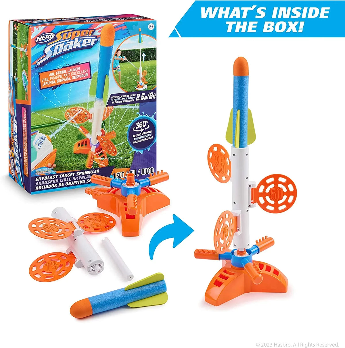 Water – Kids Summer NERF SkyBlast for Games Play Super Sprinkler Target Soaker Outdoor