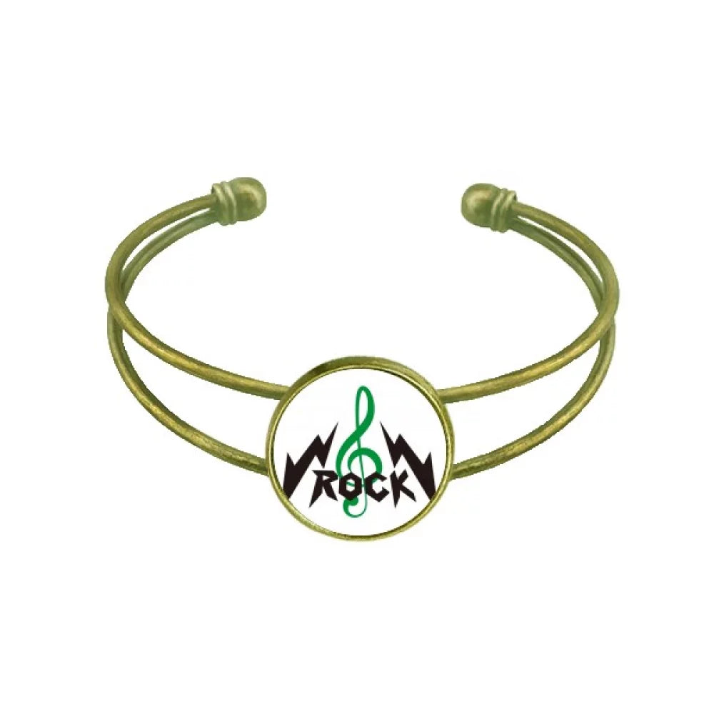 Intense Bangle Open High Roll Bracelet Cuff Rock Jewelry Retro Notes