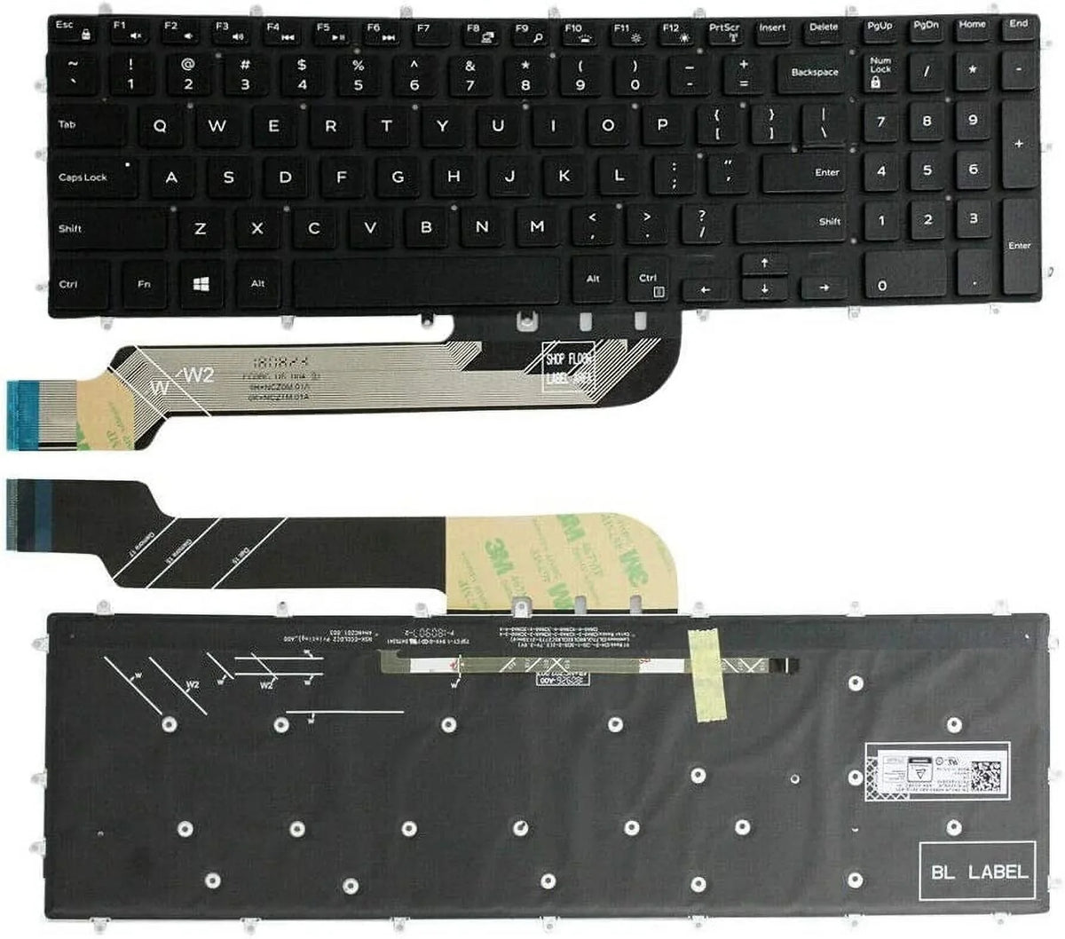 7790 Backlight G3 3779 US Keyboard G5 15 Light 15 G3 15 Laptop 17 Black palmrest) English for Dell New 3590 G3 5590 7588 Backlit G7 7590 15 Replacement 3579 G7 (Without