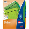 Insertable Big of Multicolor 24 8 Dividers, Case Sets Pack Plastic Tabs, Avery 11901 Tab