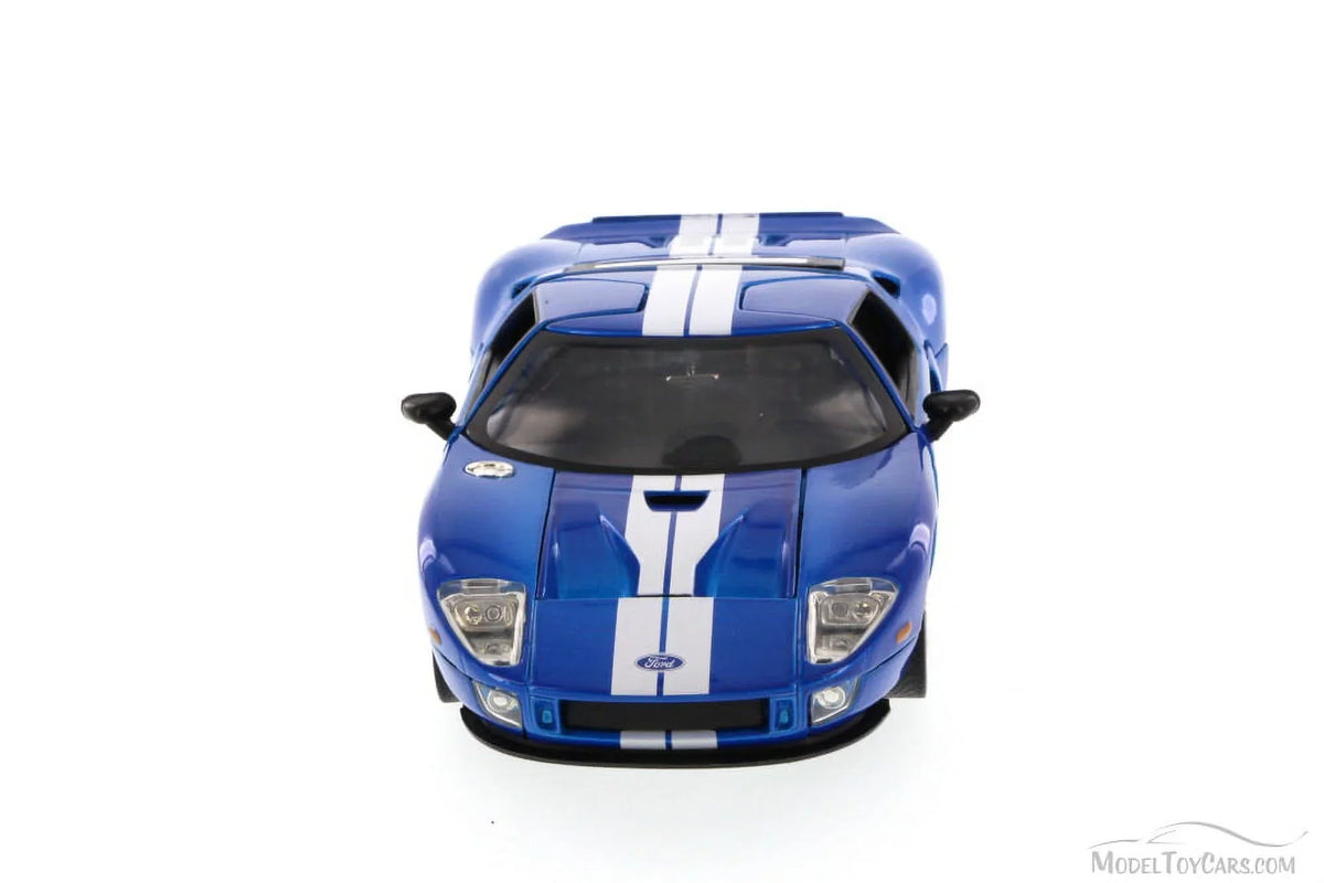 1/24 Blue Movie Stripes White by Diecast 7\" (2015) Model & Ford Car Furious Jada" \Fast GT with