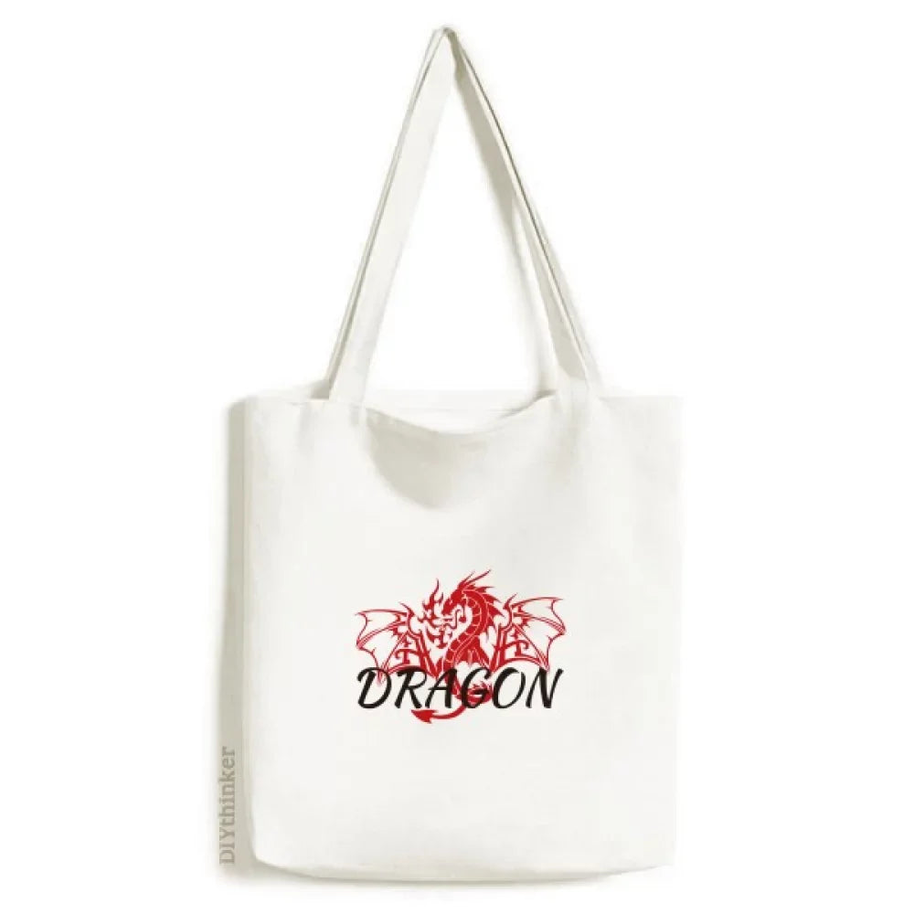 Wings East Bag Myth West Dragon Shopping Canvas Casual Satchel Tote Handbag Animal