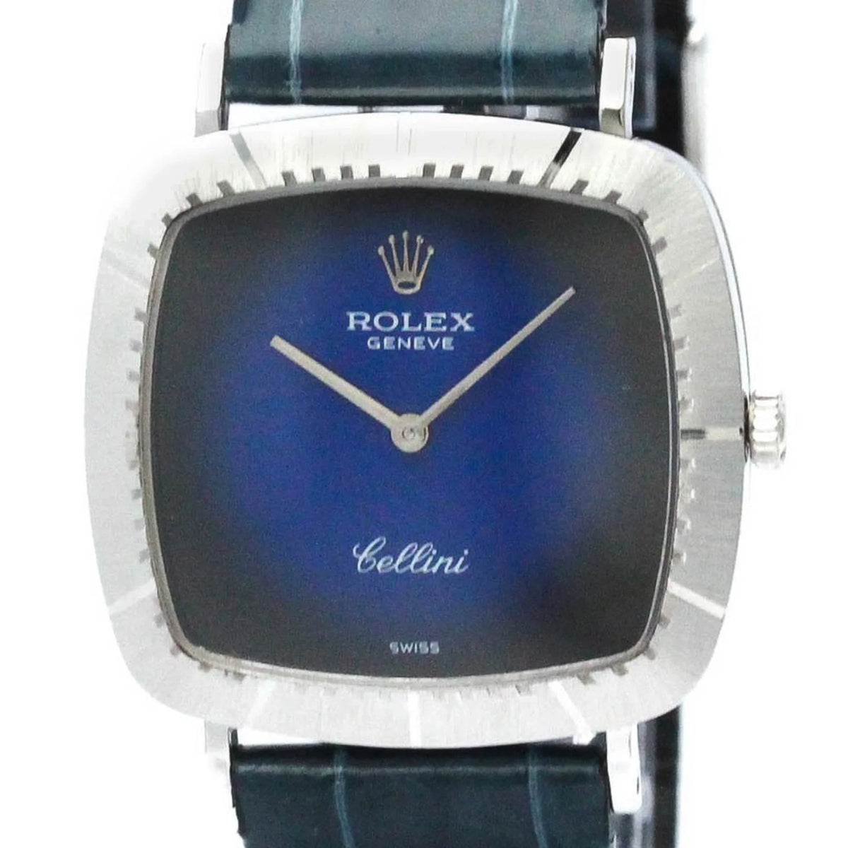 Mens Vintage White BF567340 18K (Good) Hand-Winding 4084 Watch Gold Pre-Owned ROLEX Cellini