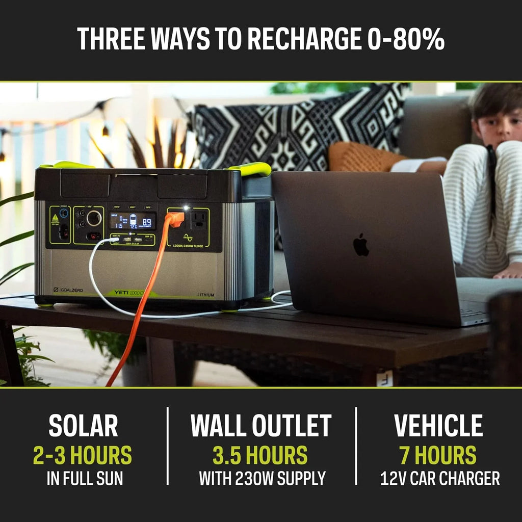 Solar and Power Yeti Station, Powered for (Refurbished) Tailgating, Emergency Goal Zero Restored Core Power 1000W Generator Camping Portable