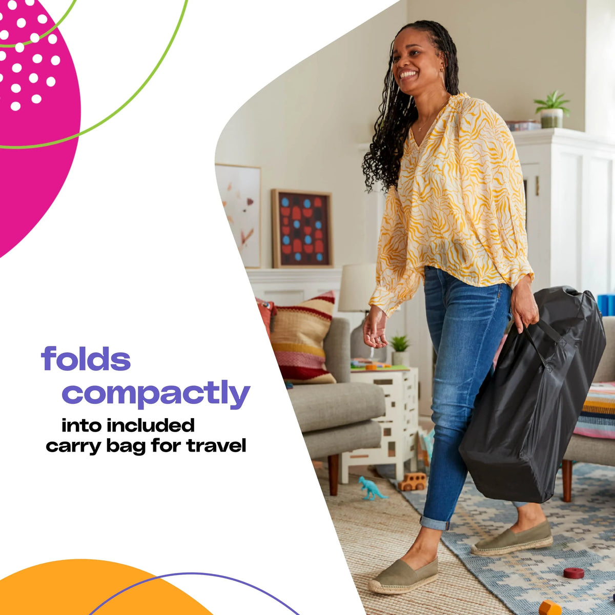 Bag, Funsport Dot Portable Play Cosco Carry Compact Yard Noir Kids with Baby