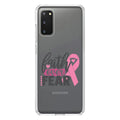 DistinctInk 5G Hybrid Over Clear Fear TPU Ribbon for Pink - Shockproof - (6.9" Faith Screen) / S20 ULTRA Tempered Case Galaxy Bumper Glass Cancer Acrylic Protector Back Screen -