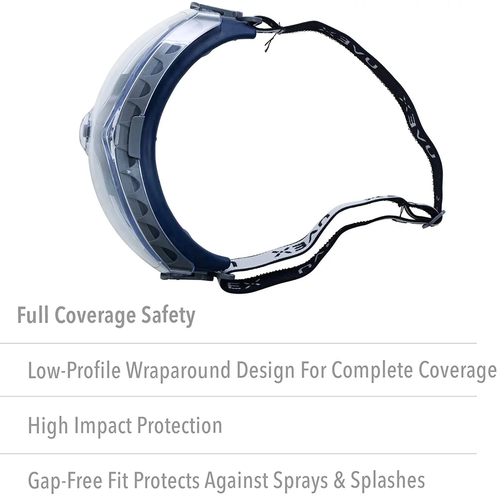763-S3970HSF Frame Safety Safety OTG Navy Lens Goggle, Uvex North Stealth Clear