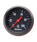 0-100 Black New / Bezel Pressure Oil Sunpro Gauge PSI 2" CP8216 Mechanical Black