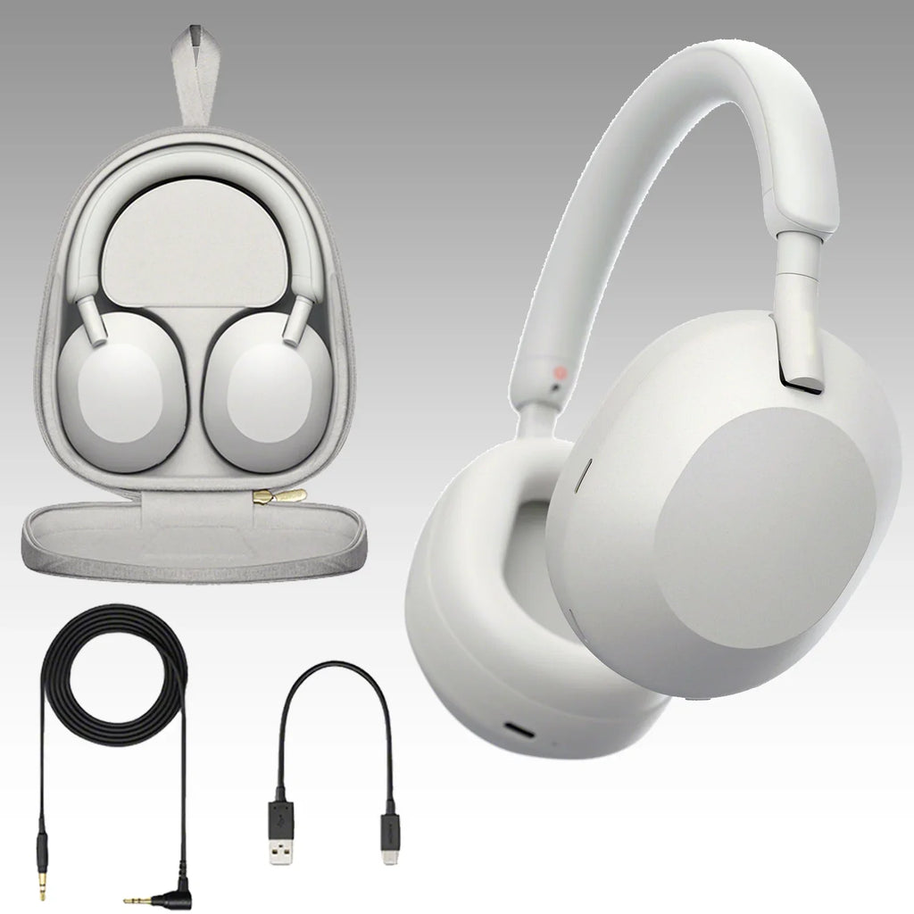 Headphones Ultimaxx Over-Ear & Noise-Canceling (Silver) Bundle) Essential Sony Gadget Wireless - Includes: Bundle Water-Resistant More (7pc WH-1000XM5 Backpack