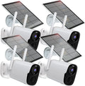 BW4PLUS-SP, Talk, Way Alexa, Rraycom Compatible WiFi with Surveillance Solar Night 2K Color Solar Outdoor, Vision, with Camera Camera Powered Siren, Spotlight System & 2 Security BW4P-SP-W-4PC