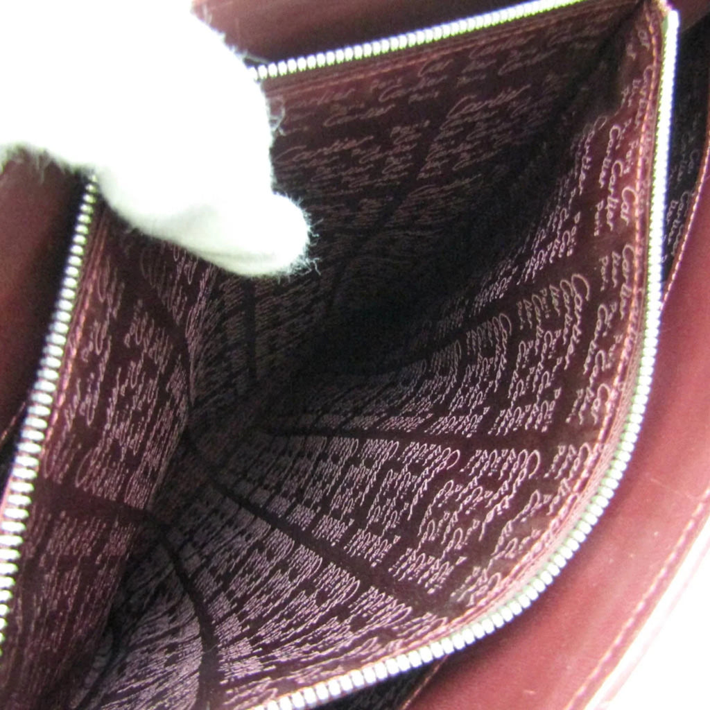 Tote Leather Women's Cartier Bordeaux Pre-Owned Bag (Good) Cabochon