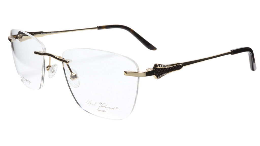 Vosheront Acetate Optical 52-18-135 & Black Square Frame Tapered Gold 37 Paul