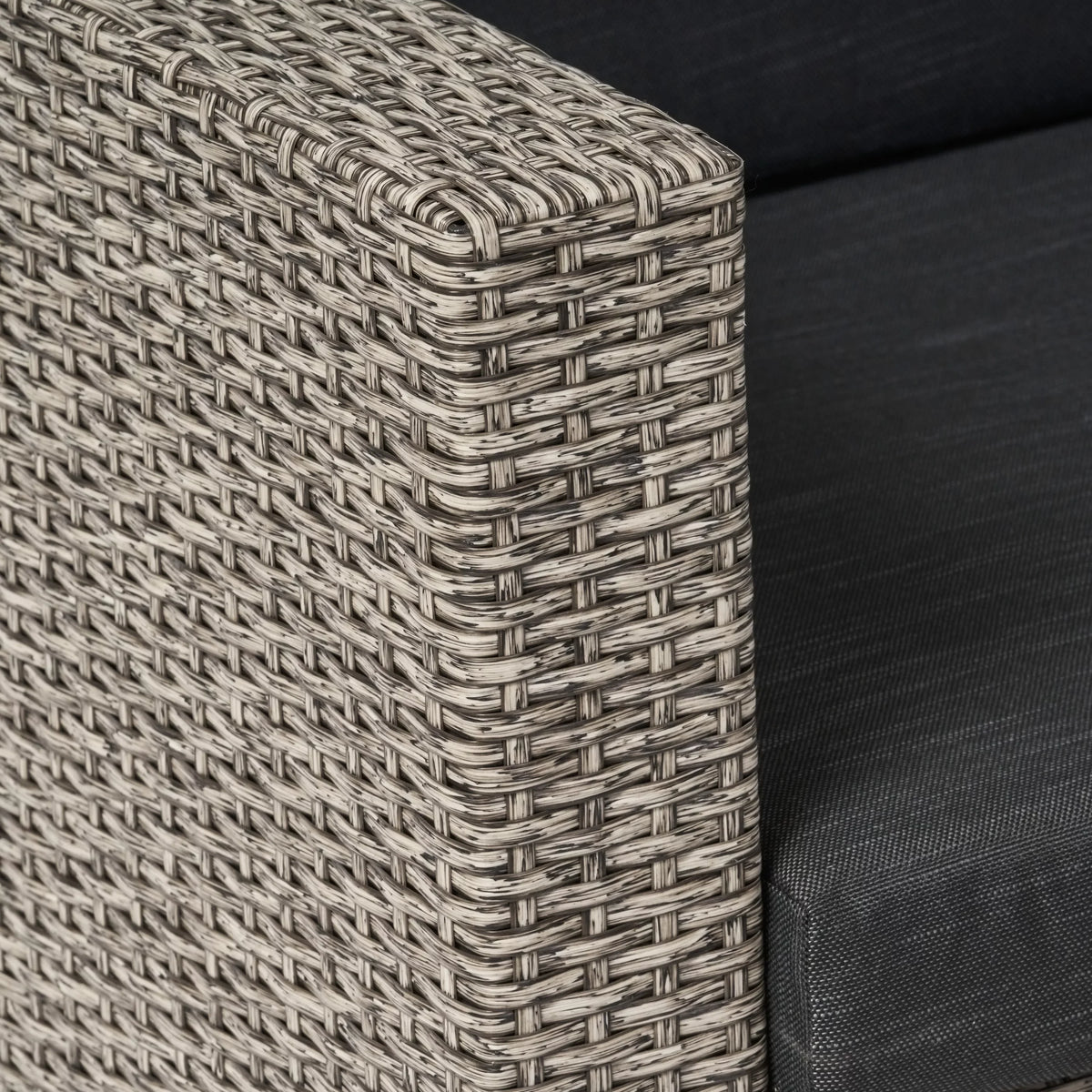 Sectional Black Gray Venice Cushions, Dark GDF Outdoor Wicker 4 Mixed Sofa and with Seater Studio