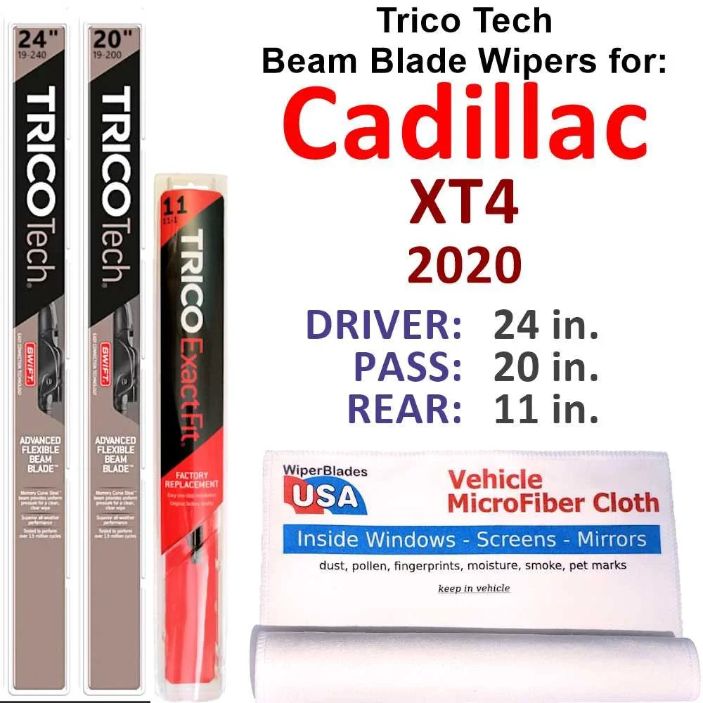 Wipers 3) Wiper (Set of XT4 Beam Cadillac w/Rear 2020 Blade