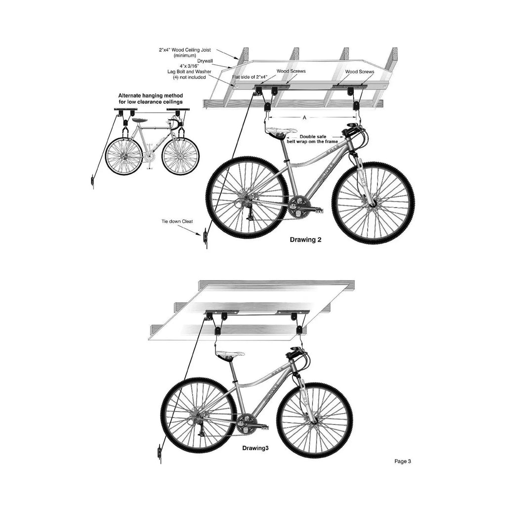 Lbs WORKING for for Storage Bike 55 Hangers Hoist Garage Ceiling Set Garage TOOLS Pulley Bike Of 2 Limit, Storage, System Mount Bike GREAT