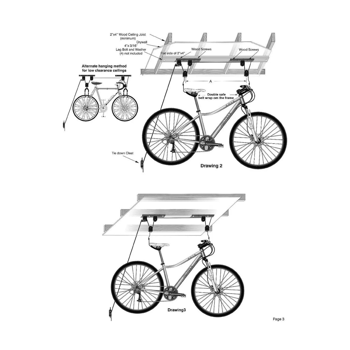 Lbs WORKING for for Storage Bike 55 Hangers Hoist Garage Ceiling Set Garage TOOLS Pulley Bike Of 2 Limit, Storage, System Mount Bike GREAT