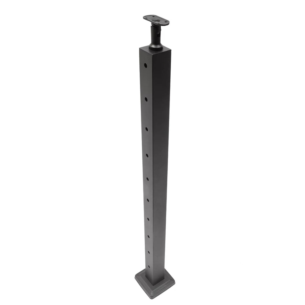 Post Line Railing Concrete Adjustable Level Finish drilled Steel Level Level Black Deck Cable Post 36"x2"x2" Mount Stainless Wood Top Top Post
