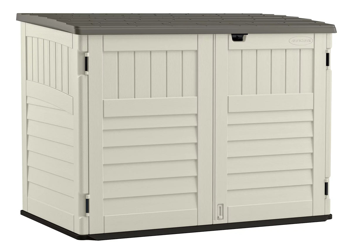 D Plastic Gray, and H in x 52 in 70.5 Suncast Off-White x W Shed, Storage 44.25 in