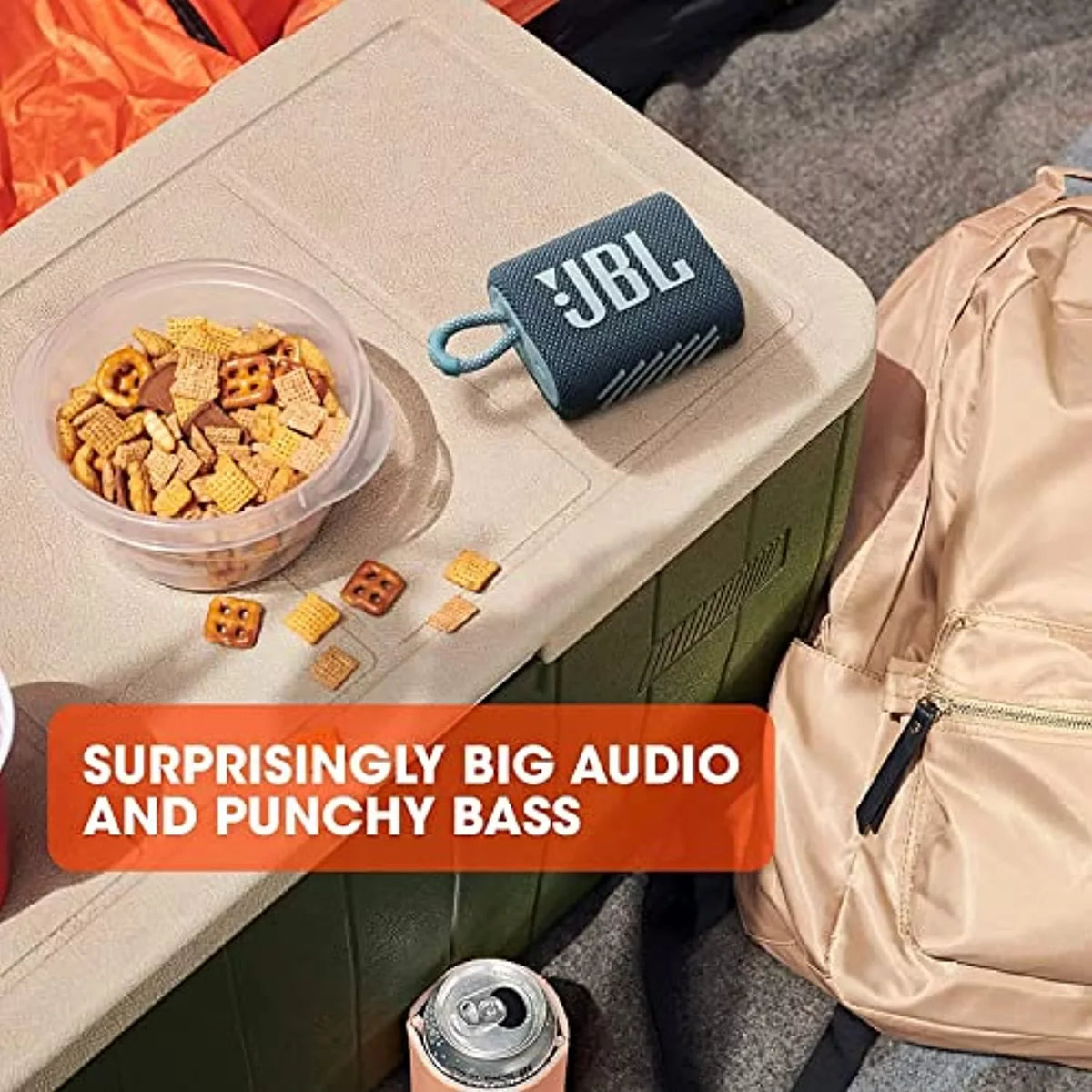 Wireless IP67 Outdoor (Refurbished) (Blue) 3 Waterproof Portable Speaker Dustproof JBL Restored Go & Bluetooth
