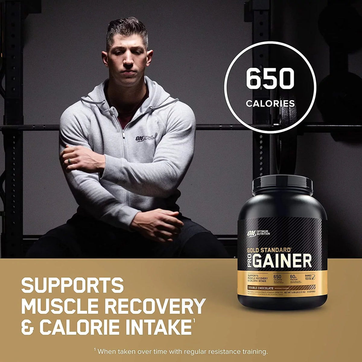 Vanilla Standard Optimum Protein 60 14 Protein, Custard, lb, Nutrition, Servings Powder, 5.09 Gainer Pro Gold g