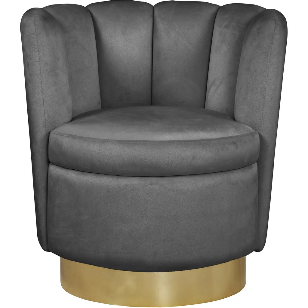 Serenity Velvet Base, Upholstered Seaside 30-inch Durable W 31-inch Steel x 27-inch Swivel with Gold Accent D Chair Homestock H x