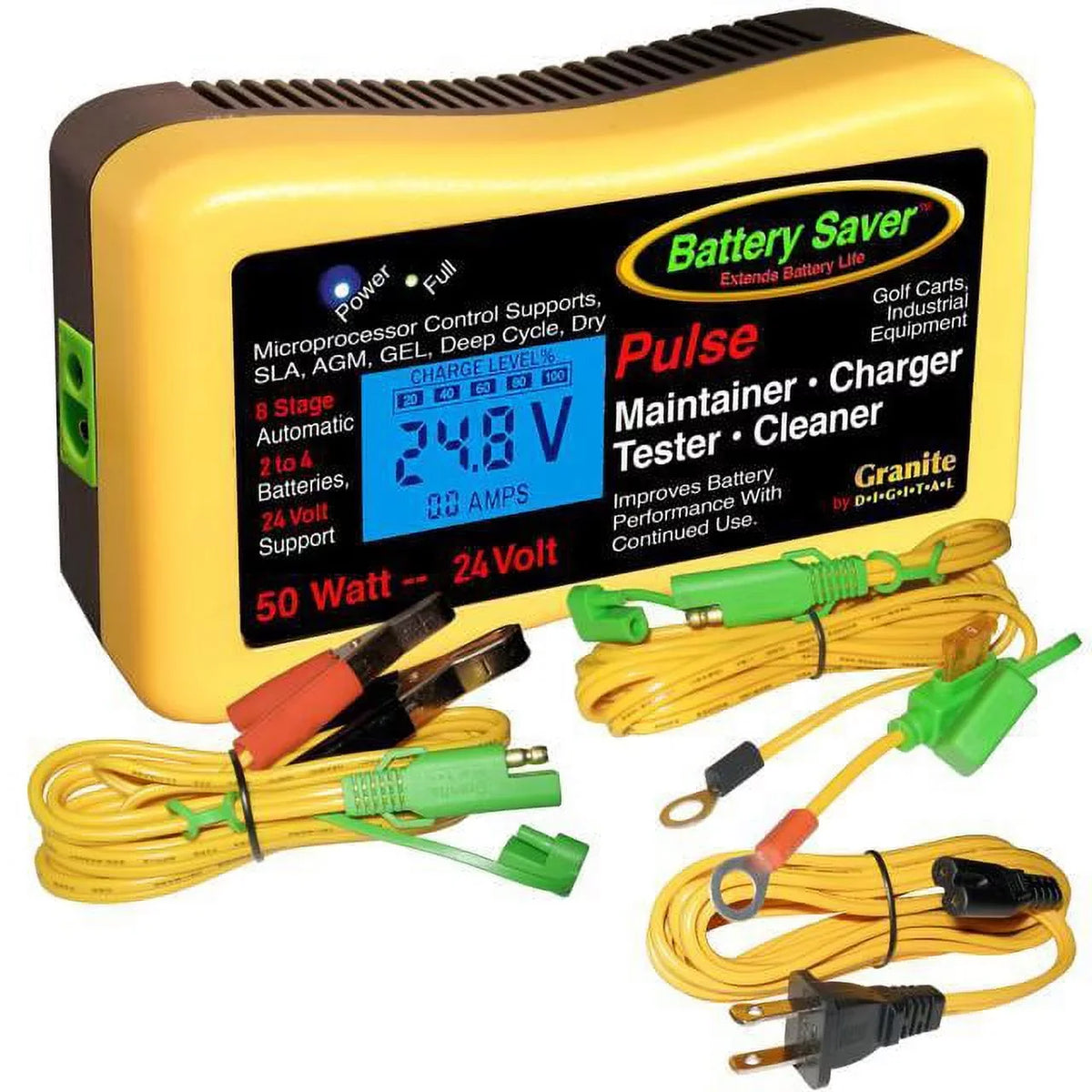 Saver (50 Watt) 24 Volt Maintainer Charger Pulse and Tester 2365-24L Battery