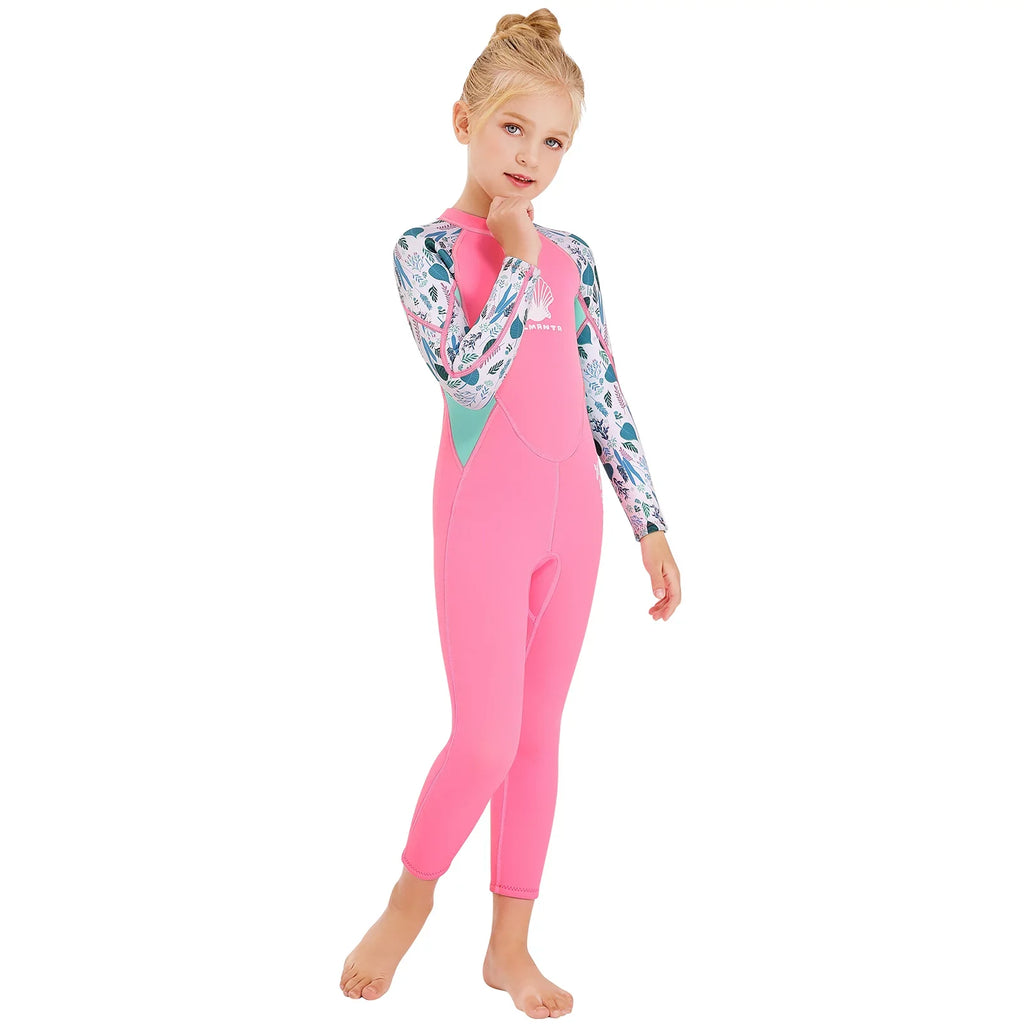 Surf Quick Sleeve Zipper Girls Wetsuit - with Swimsuit for Dry - Diving One Back Suit Piece X-MANTA Long