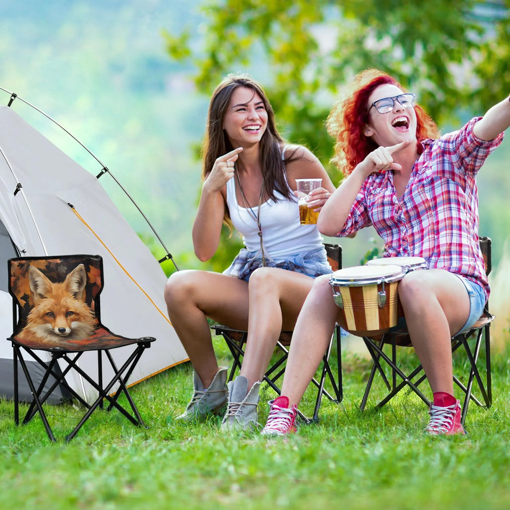 Camping Portable Outdoor Bag Chair Lawn Support Chair in Leaves 220LBS with Folding Chair to Autumn Chair Fishing Carry Fox Beach