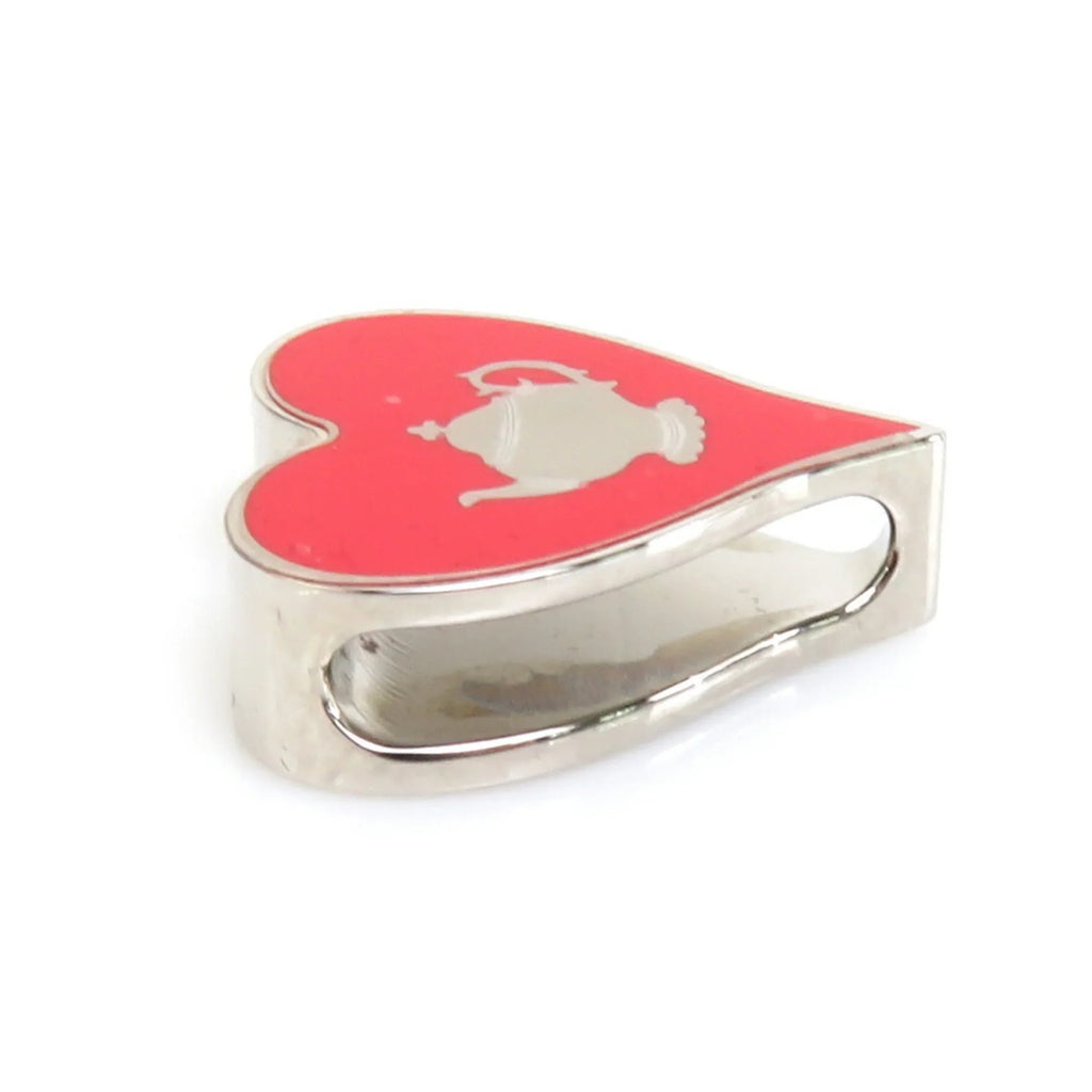 (Good) Tea Scarf Muffler Pre-Owned Time Silver/Red Women's HERMES Ring Metal/Enamel