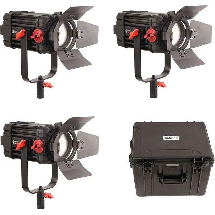 Focusable Fresnel Kit Bi-Color LED 100W Boltzen 3-Light