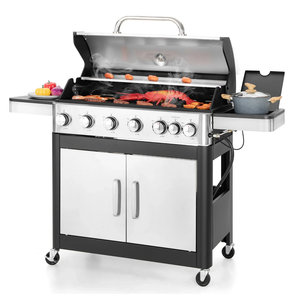 Burner Living Propane Summit Gas with Side Grill BBQ Stainless Burner Grill Steel 6