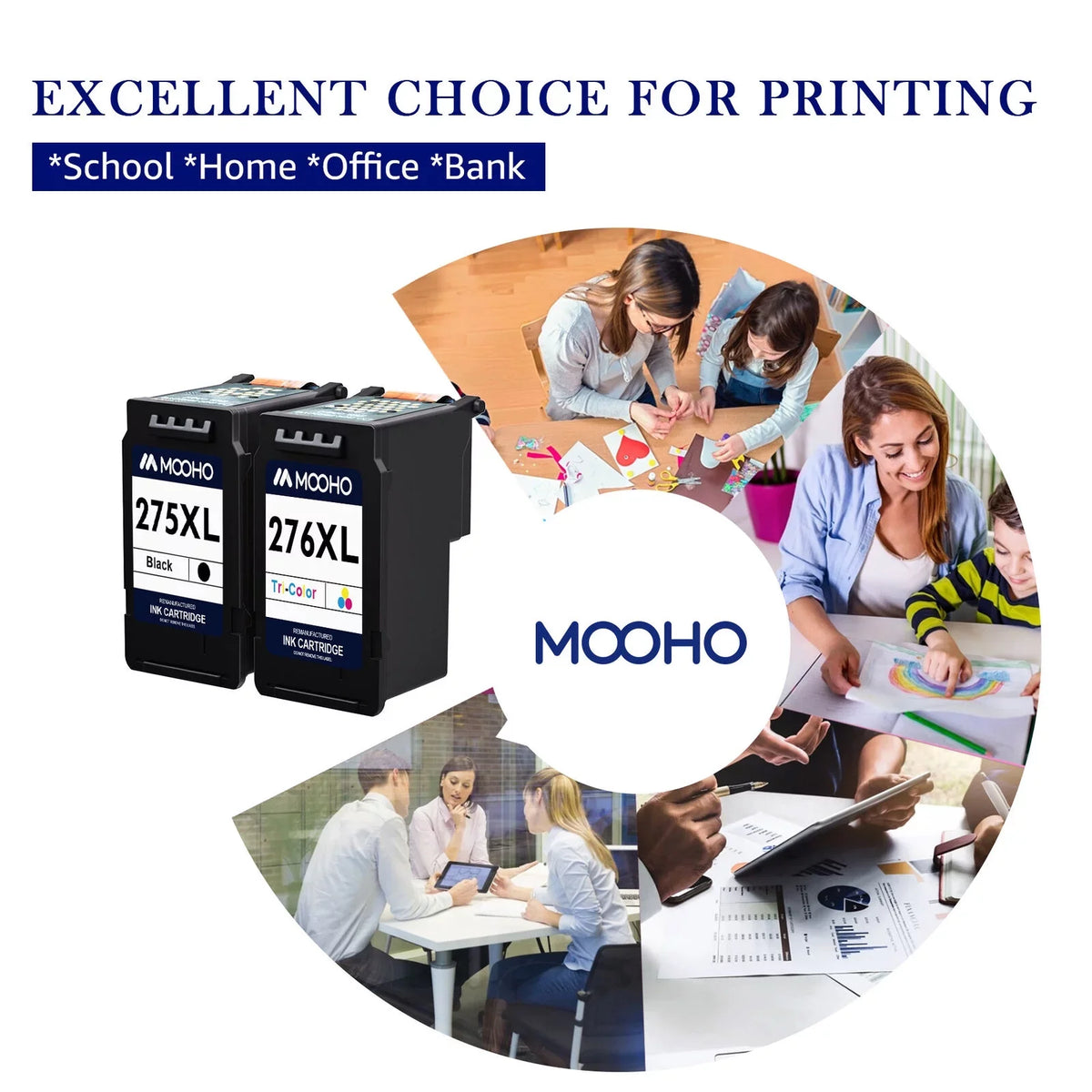 PG-275 Color) Replacement Printer(1 Combo TR4722 1 Canon 275 TS3520 with CL-276 TS3500 TR4700 PIXMA Black, XL 276 TR4720 Canon Cartridge for PG-275XL/CL-276XL Ink Compatible TS3522