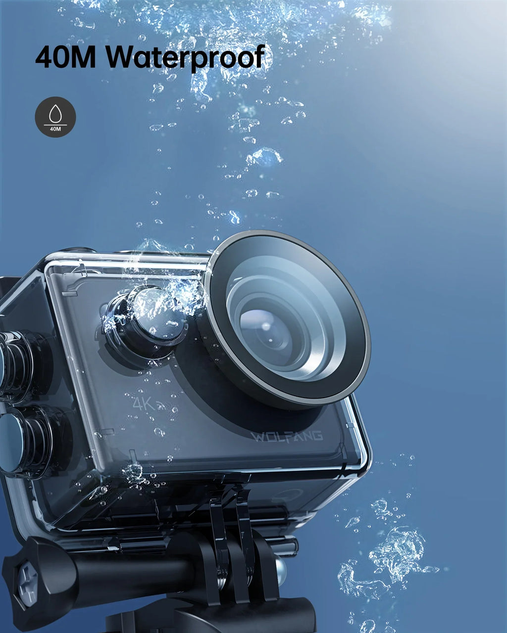 Camera Action Remote Control Underwater Camera Touch Cam 170° Waterproof EIS WF 24MP Angle 60FPS with Vlog 4K 40M Wide Camera Screen Sport