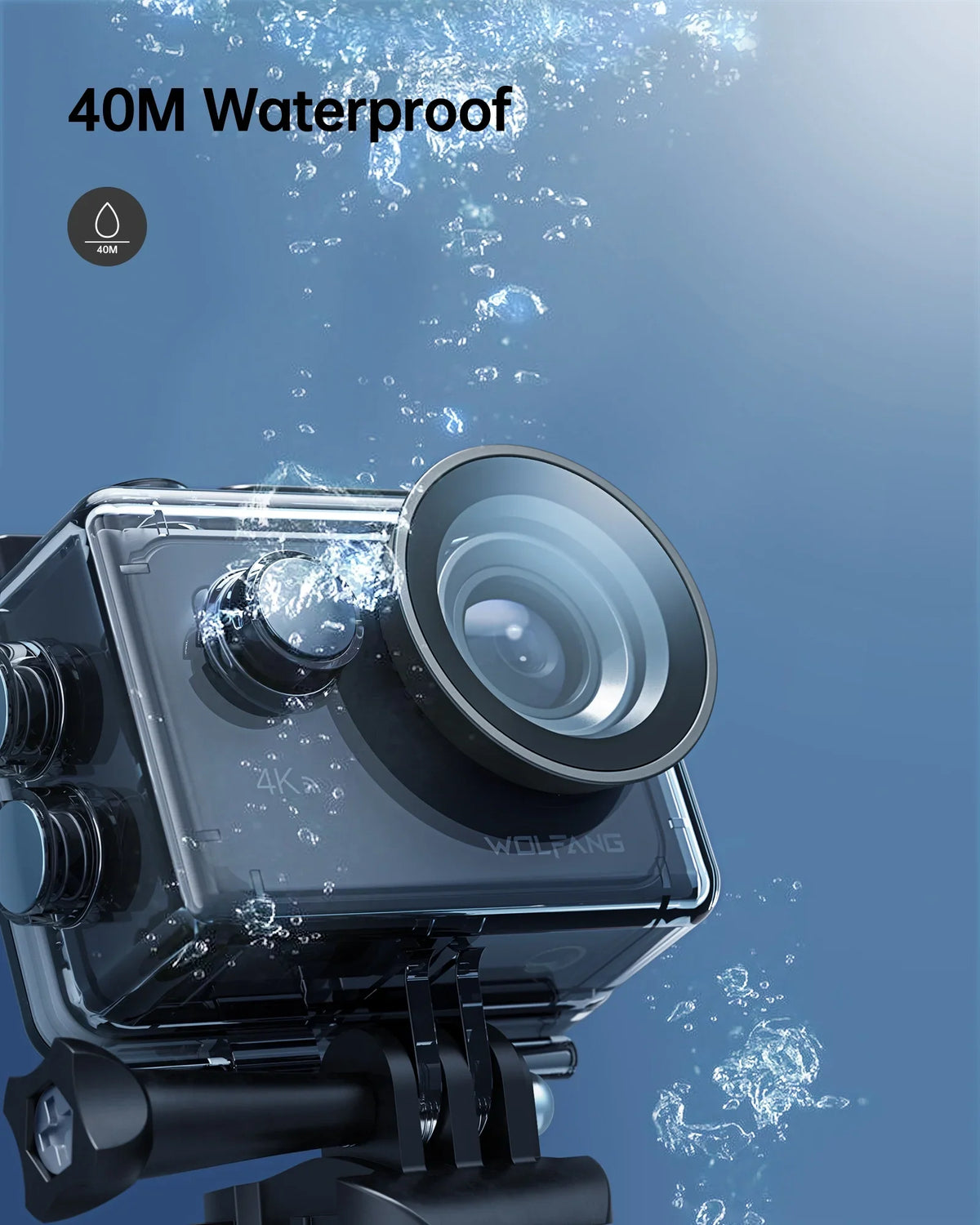 Camera Action Remote Control Underwater Camera Touch Cam 170° Waterproof EIS WF 24MP Angle 60FPS with Vlog 4K 40M Wide Camera Screen Sport
