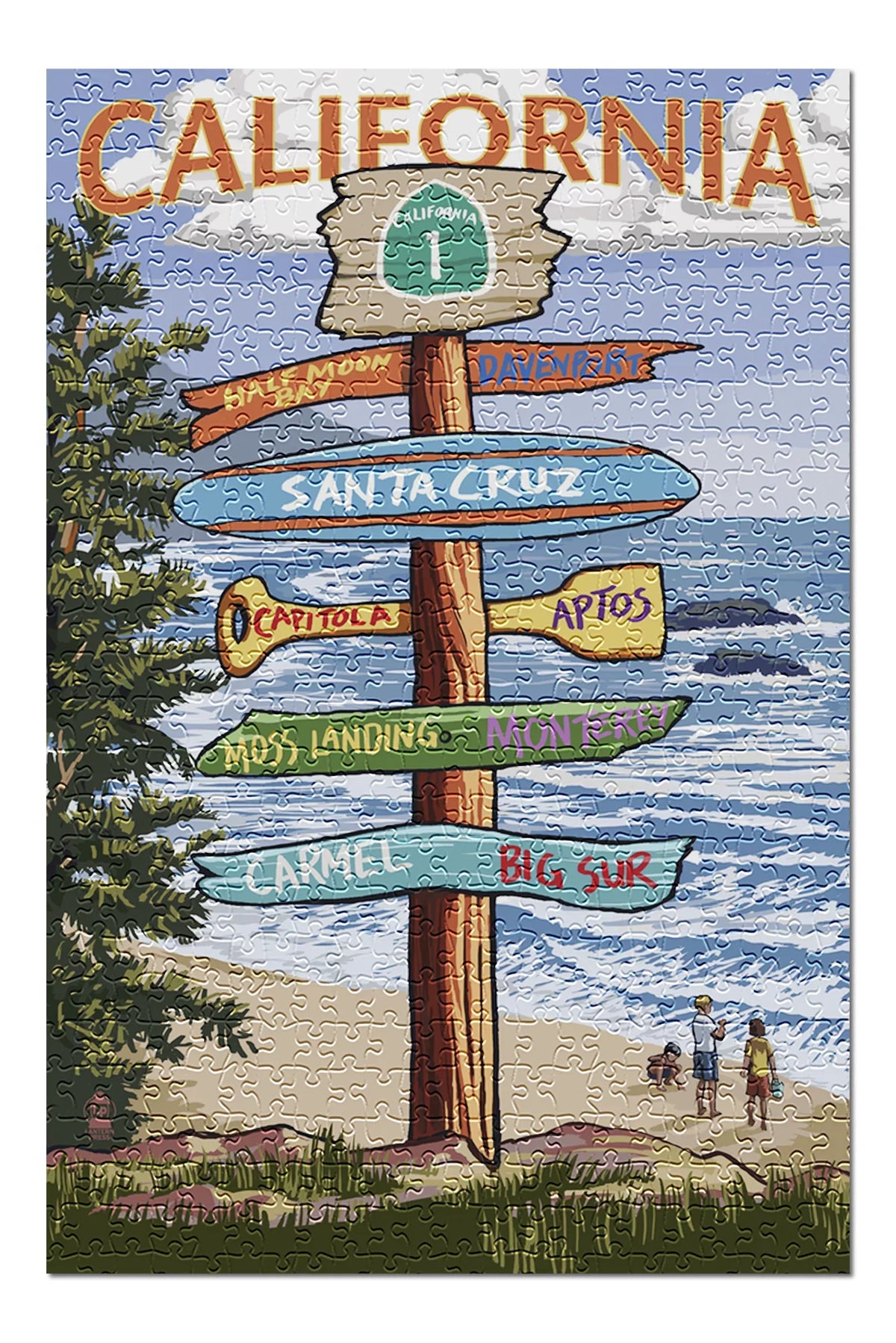 Destinations Family, Jigsaw Made Premium USA) inches, 500 Puzzle (19x27 and Cruz, for Sign Piece California, in Adults Santa