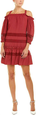 Shoulder Cold XS Women's Azria TIBETAN Lace RED, Dress, BCBGMax Insert