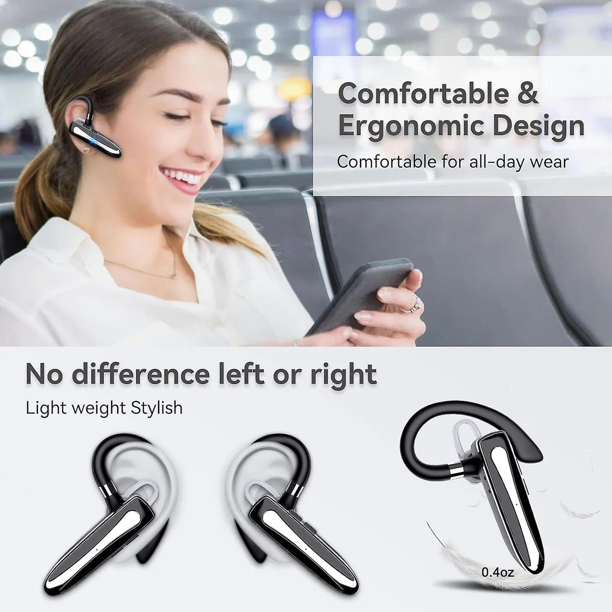 Case,microphone Bluetooth Driving, For Headphone Hands-free Earpiece Bluetooth 5.1 Earph Wireless Charging Office For With Cellphone, Wireless Headset