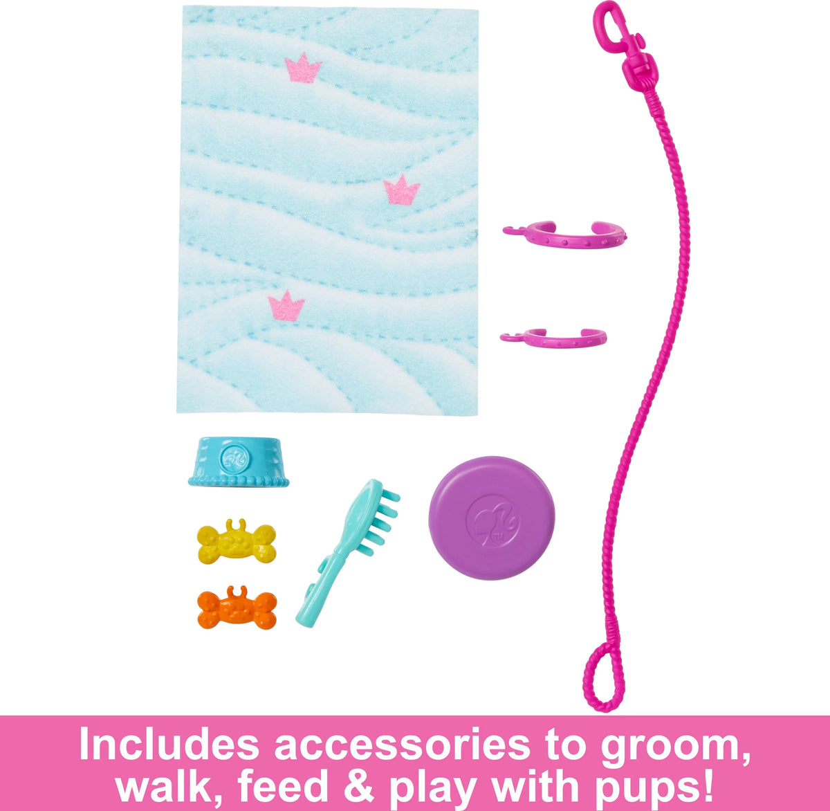 Barbie Wheelchair, a Playset with Pet Plus Pup Toy Dog Pup Multicolor Accessories, and Doll in a